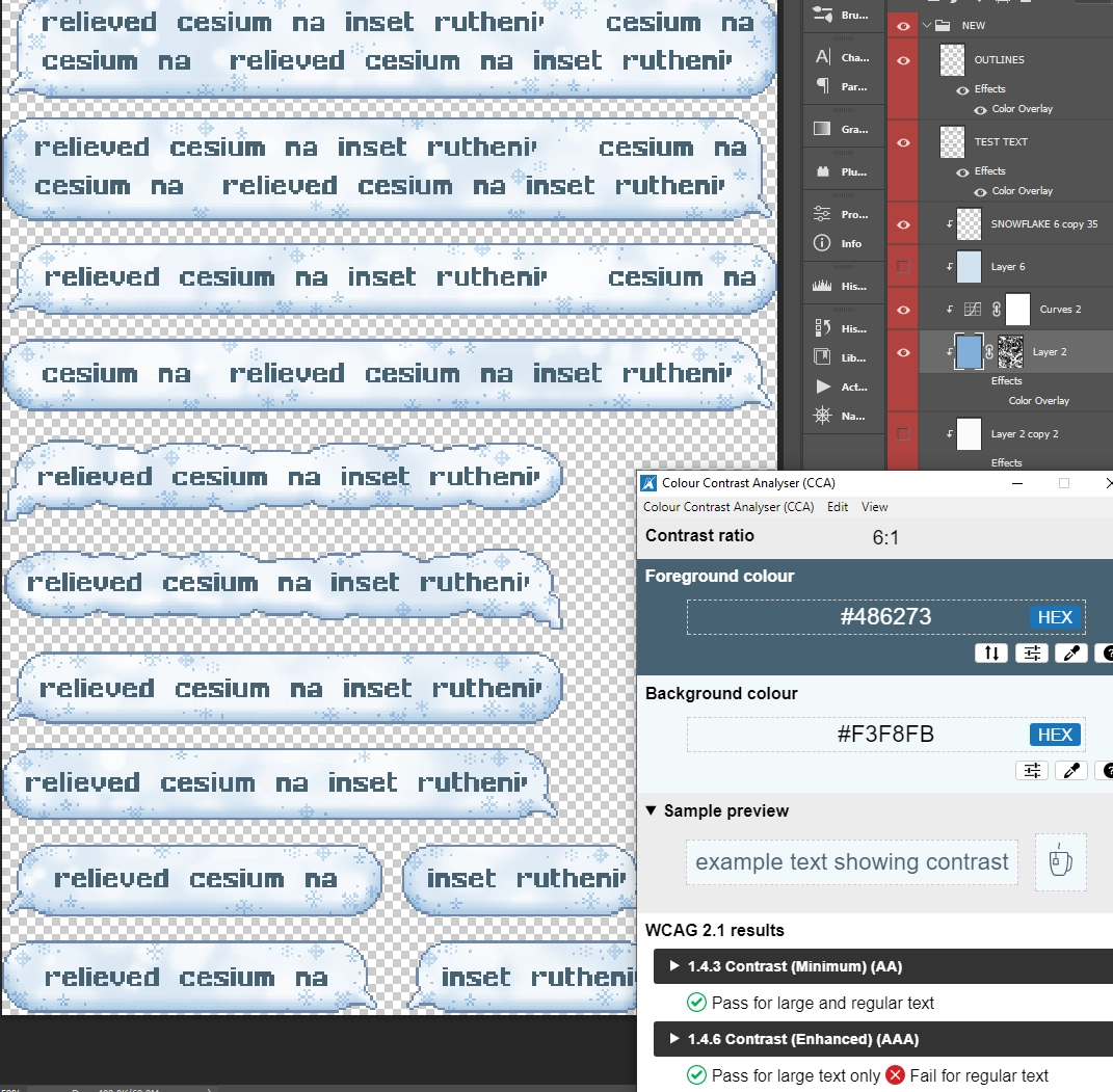 Using the Colour Contrast Analyser.