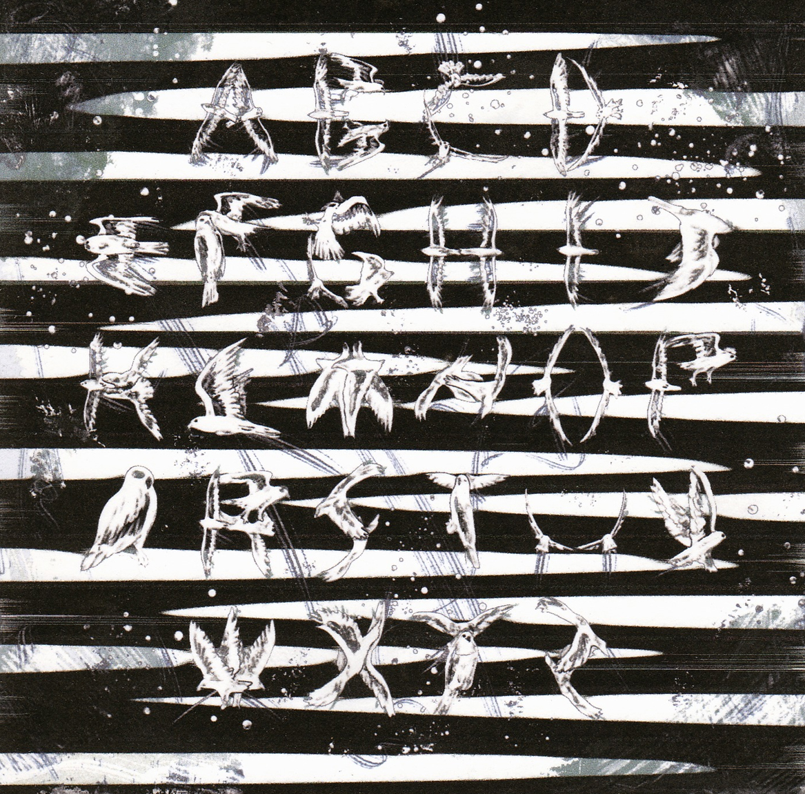 An alphabet made of birds.