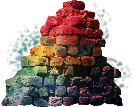 Rainbow bricks, pieces of the utopia.